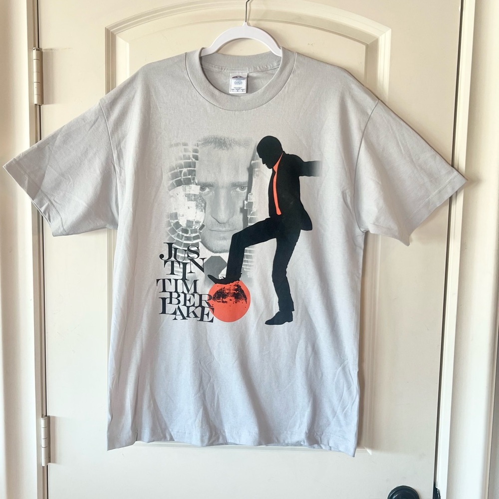 Vintage Justin Timberlake 2007 Concert Tour Graphic T-Shirt Gray Large Alstyle